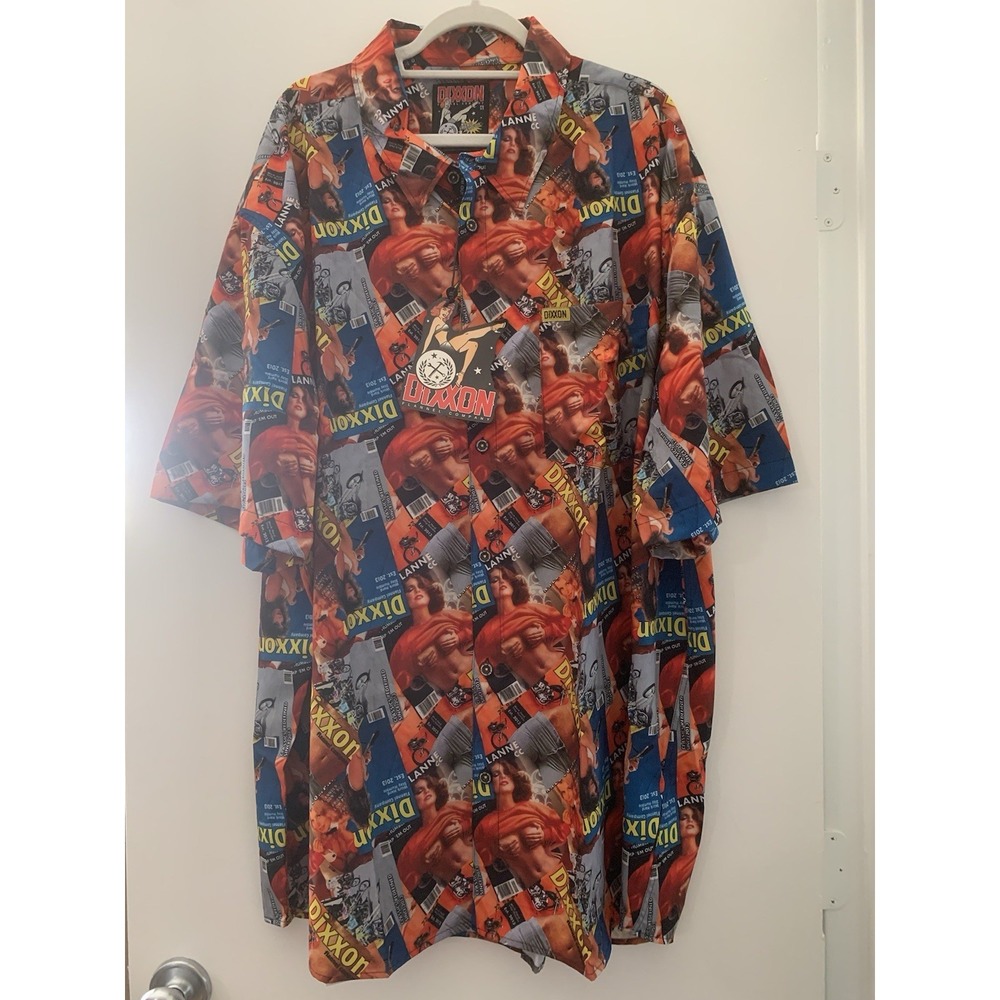 NWT Dixxon Flannel Co The Articles Shirt MensOrange Pin Up Magazine Party 5X